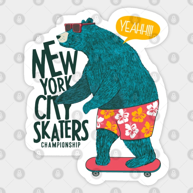 New York City Skaters Sticker by Mako Design 